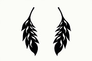Leaf Earring Silhouette Bundle, a Graphic by abu67222 (Thumbnail 5 of 9)