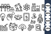Industrial Technology Icon Set, an Illustration by designvectx (Thumbnail 1 of 3)