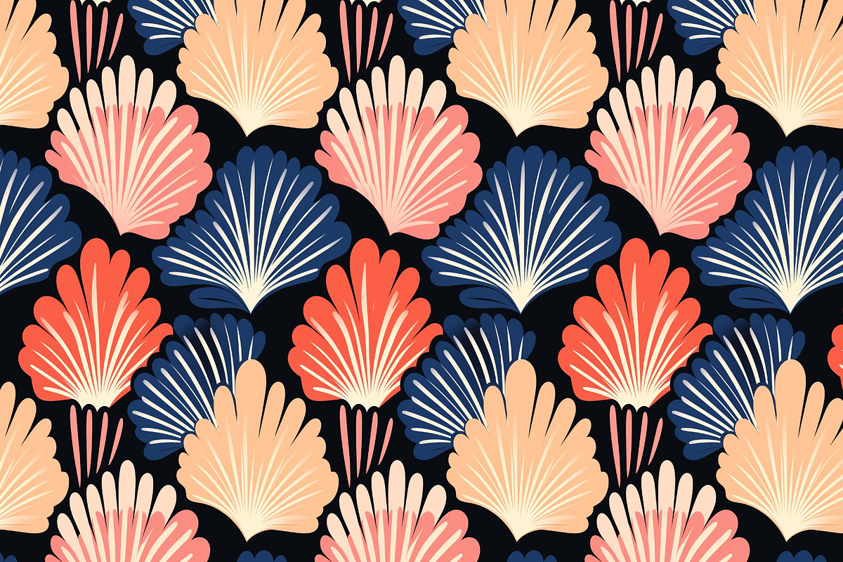 Seashells abstract pattern, a Pattern Graphic by AlexandraTret (Photo 2 of 3)