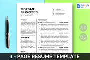 Google Docs Resume Template | 1 Page, a Resume Template by bonadigitals (Thumbnail 1 of 4)