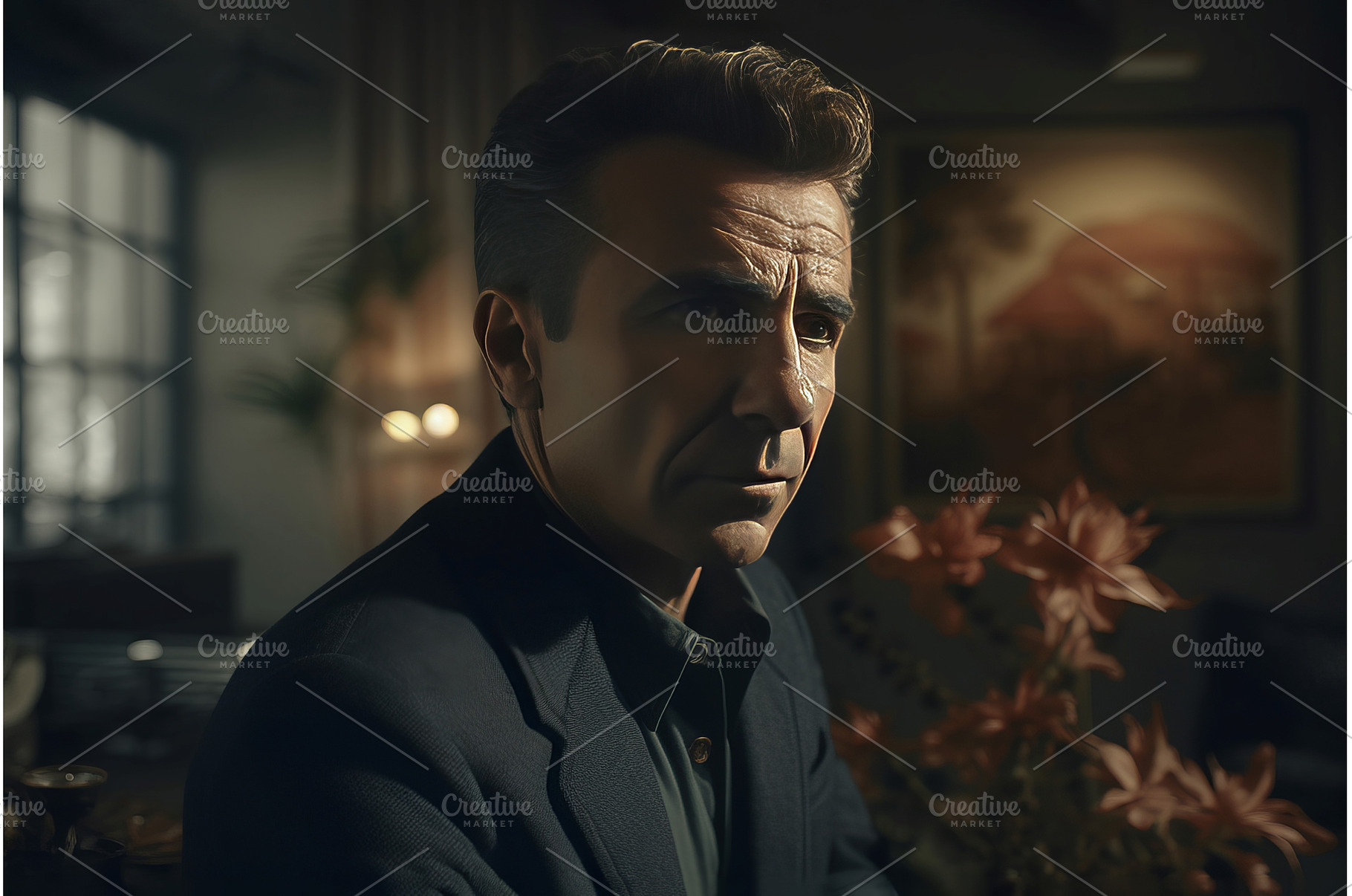 Confident man in black suit portrait, a Business Photo by Ylivdesign