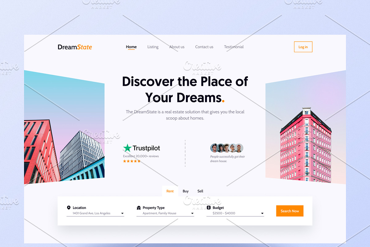 Real Estate Website Header Template, an UI Kit Template by Tanvir Ahammed Tamim (Photo 1 of 4)
