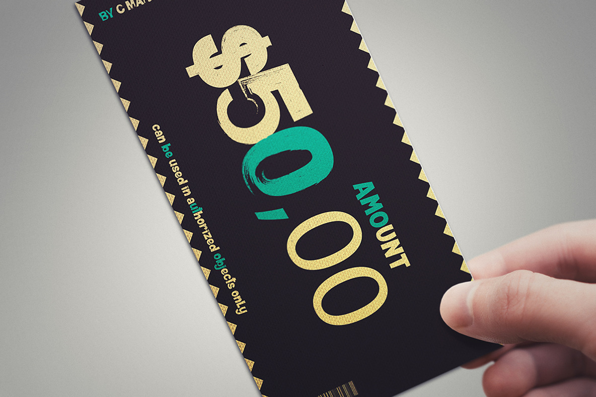 Retro style gift voucher, a Card Template by Tzochko (Photo 2 of 5)