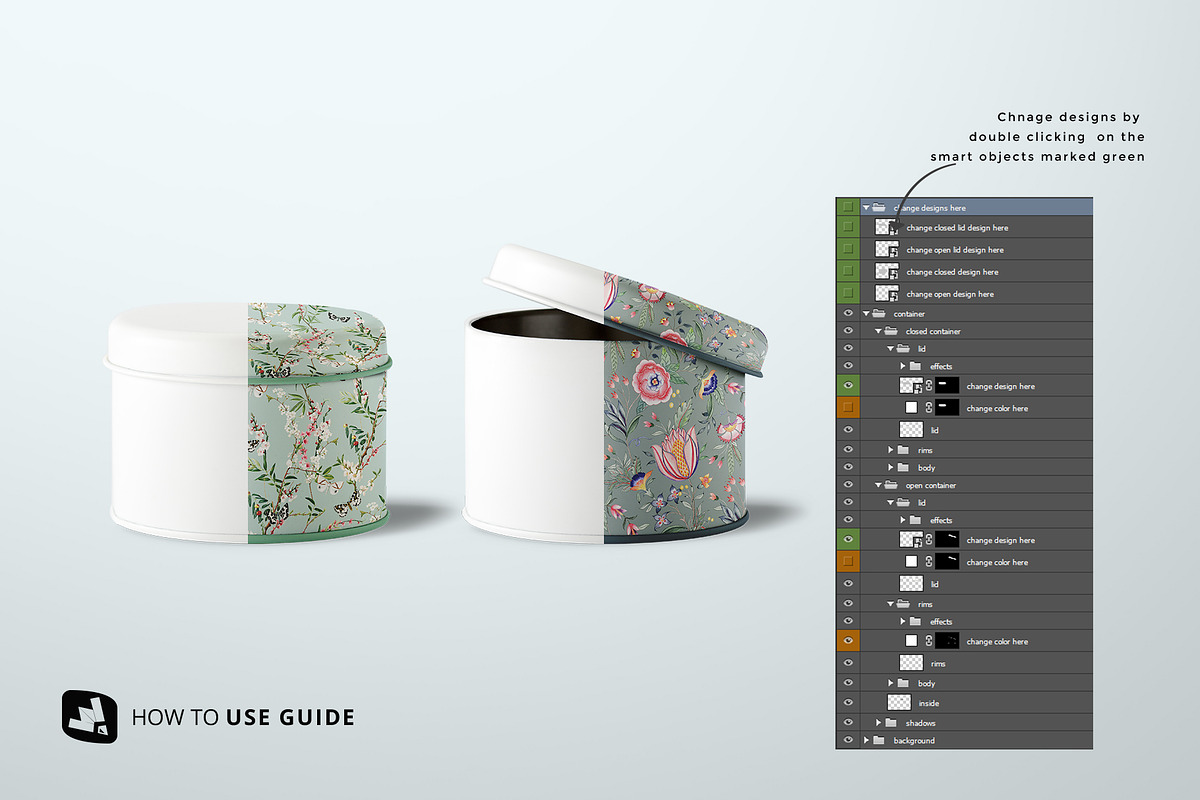 Cylindrical Container Mockup, a Cups & Container Mockup by Designertale (Photo 2 of 10)