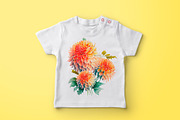 Watercolor Pompon Dahlia flower, a Card Template by Boo Guevara Shop (Thumbnail 8 of 15)