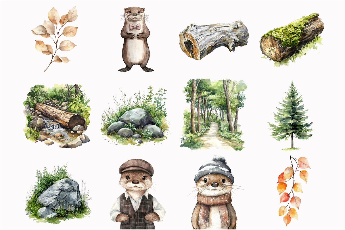 Otters and Beavers Clipart, an Illustration by Design Market (Photo 5 of 5)