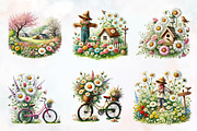 Spring daisy farm clipart, an Illustration by RobertsArt (Thumbnail 5 of 7)