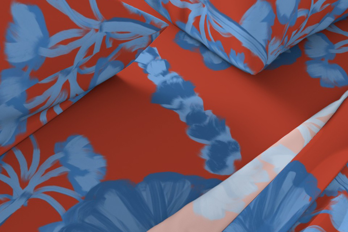 Tropical palms brown blue pattern, a Pattern Graphic by Nocito Design (Photo 4 of 6)