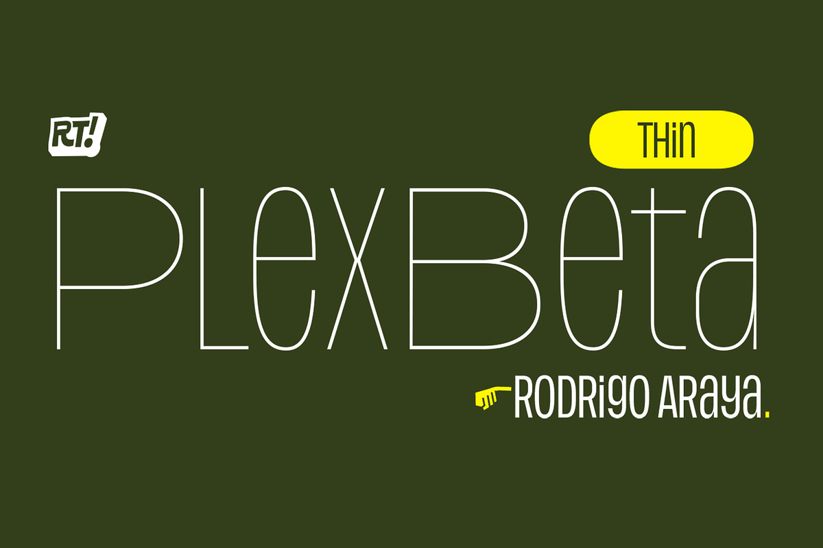 Plex Beta Thin, a Font by Rodrigo Typo (Photo 1 of 5)