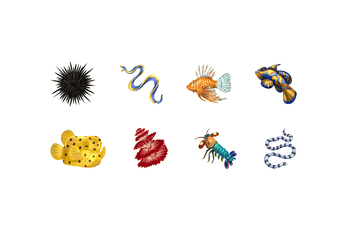 Coral Reef Animals, an Animal Illustration by Deemak Daksina (Photo 2 of 3)