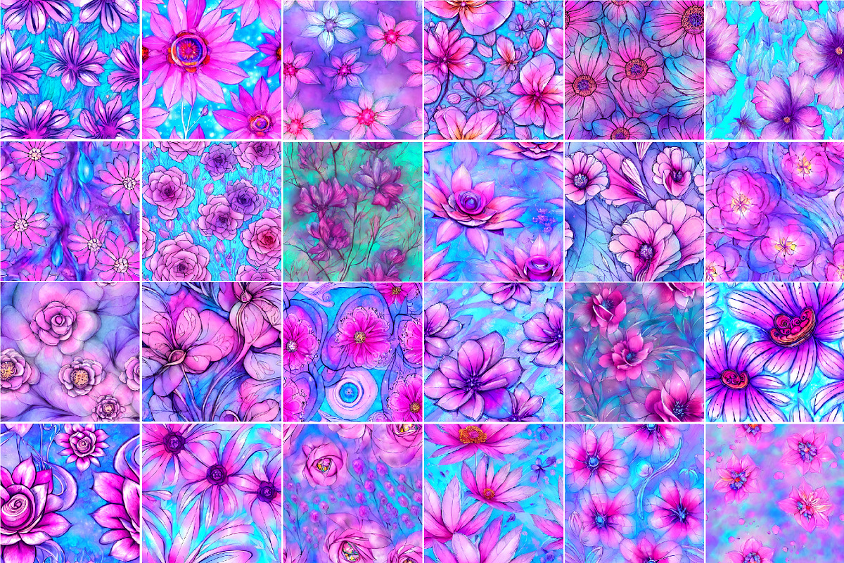 Pastel Alcohol Ink Flowers Pattern, a Pattern Graphic by jannatulpakhi (Photo 2 of 3)