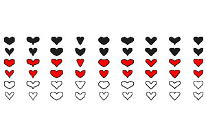 Pixelated Heart Icons Set, an Object Illustration by Gentle Studio