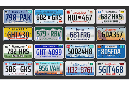 USA American vehicle plates