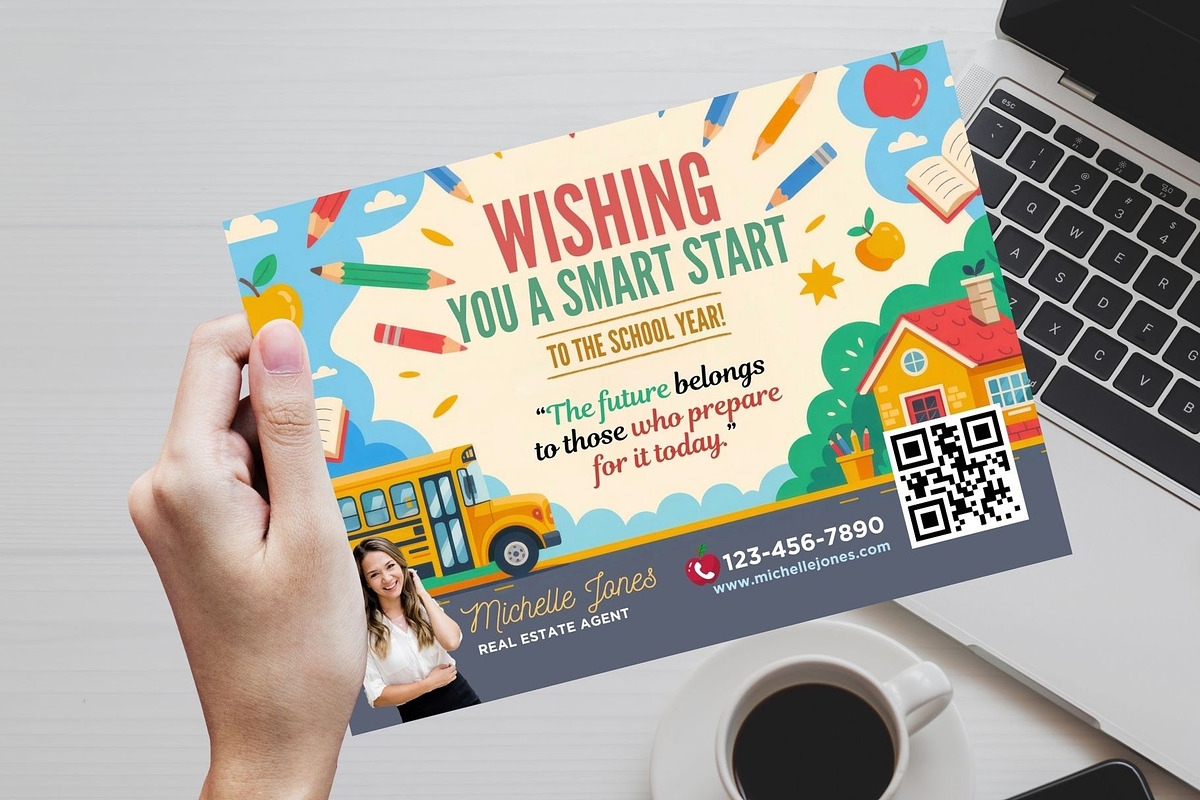 Back to School Postcard for Realtor, a Print Template by CreativeVinesStore (Photo 2 of 8)