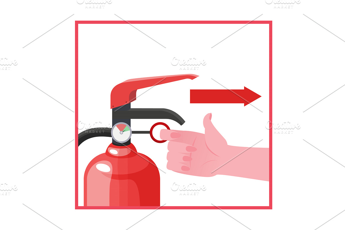 Fire extinguisher instruction, an Object Illustration by Things for designers