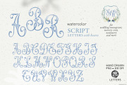 Script monogram blue letters, a Decorative Illustration by GrafikBoutique (Thumbnail 1 of 3)