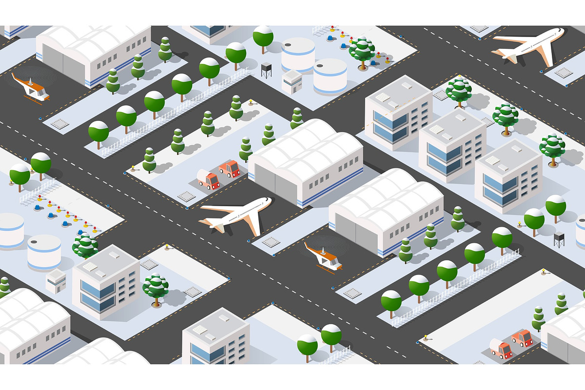 Seamless pattern Isometric 3D city, a Technology Illustration by AlexZeL (Photo 1 of 5)