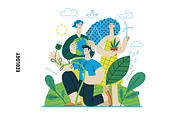 Ecology flat vector illustrations, a Templates & Theme by Grivina's shop (Thumbnail 10 of 31)