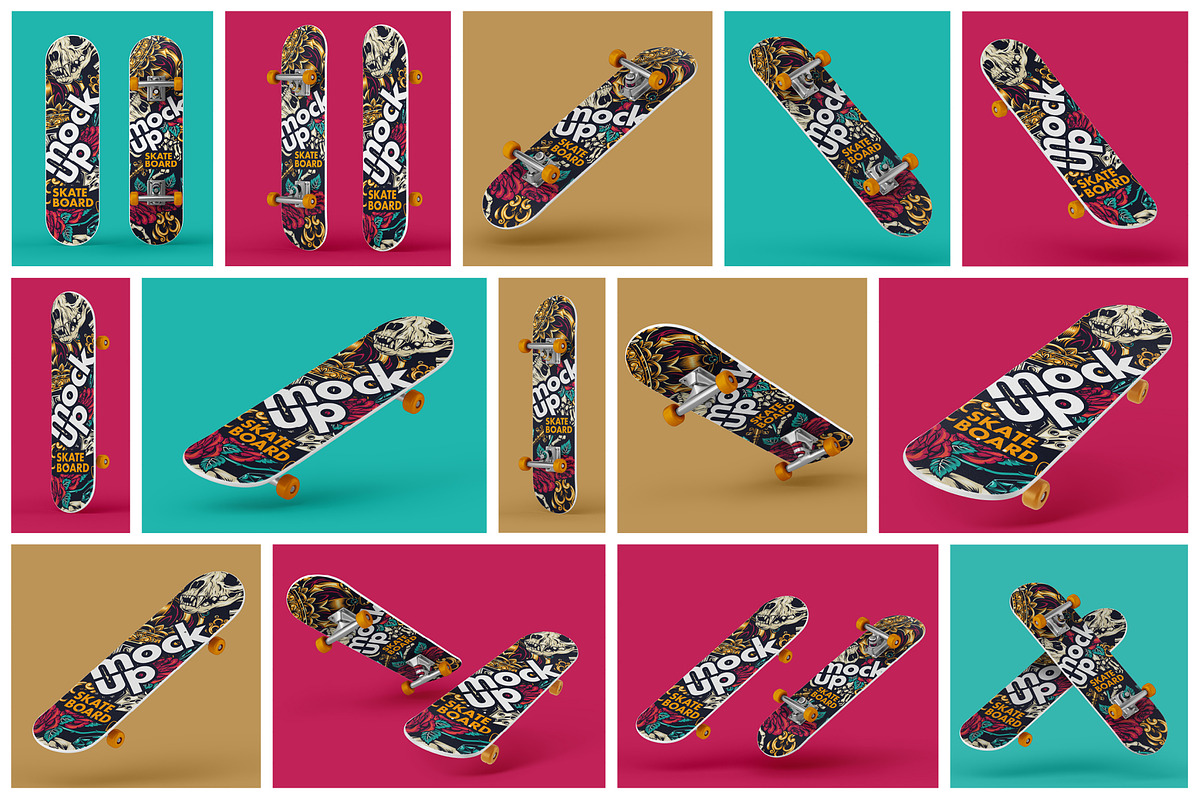 Skateboard Mockup Set, a Product Mockup by Deeplab (Photo 2 of 17)