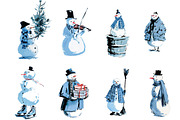 Vintage Snowman Clipart Sublimation, an Illustration by Designworld (Thumbnail 3 of 4)
