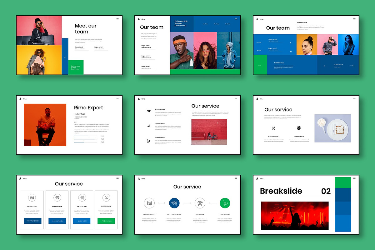 Rima – Business PowerPoint Template, a Presentation Template by Dens Creative Studio (Photo 3 of 6)