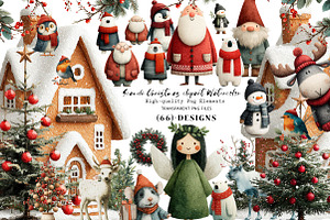 Scandi Christmas clipart Watercolor, a Seasonal Illustration by CreationArt