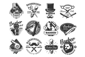 Barbershop Pole, Razor Retro Icons