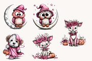 Whimsical Halloween Animals Clipart, a Seasonal Illustration by Designworld (Thumbnail 7 of 10)