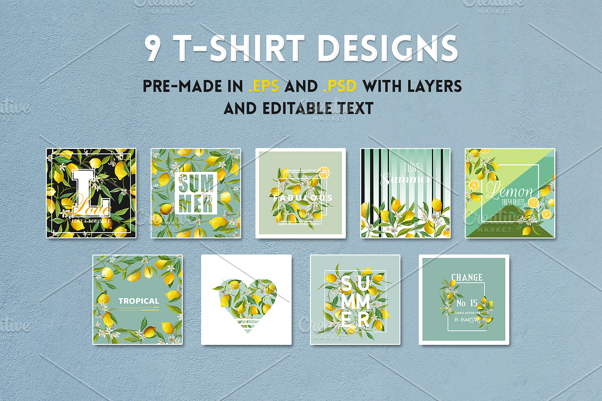 Watercolor Floral Design Set Lemons, an Illustration by Anna Studio (Photo 10 of 11)