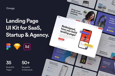 Omega - Landing Page UI Kit, an UI Kit Template by FinestDevs