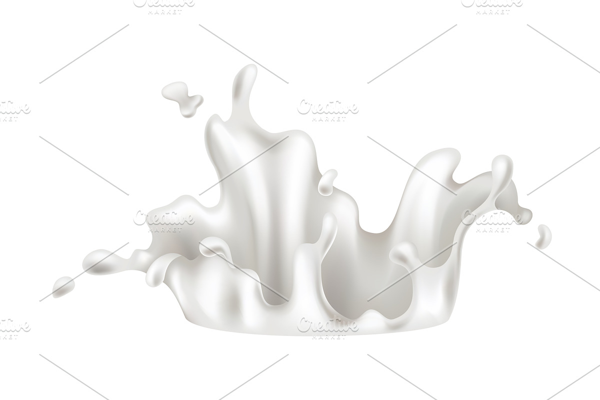 Realistic milk splash vector, a Food Illustration by the8monkey