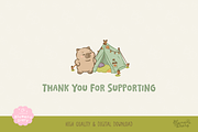 Autumn Capybara Camping Clipart, an Animal Illustration by Blumensdiary (Thumbnail 6 of 6)