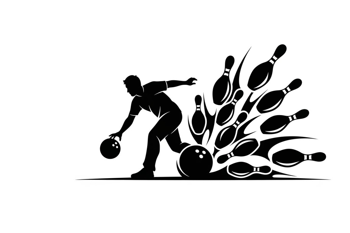 Dynamic bowling player silhouette, an Illustration by Amazin_art (Photo 30 of 31)