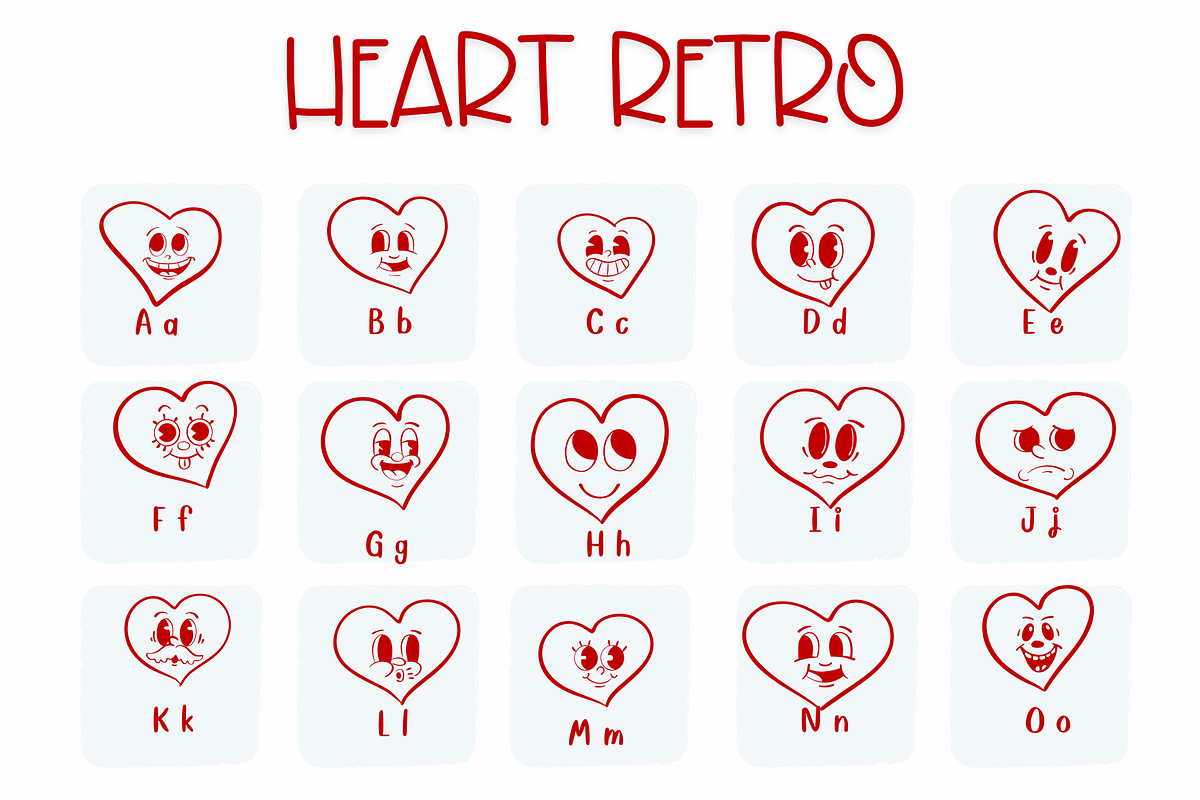 Heart Retro| Symbols Fonts, a Symbol Font by Sirinart (Photo 2 of 6)