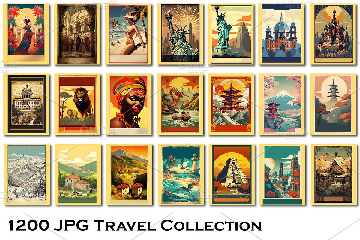 Travel Poster Wall Art Bundle, a Wallpaper Photo by Chipshpow Graphics (Photo 7 of 8)