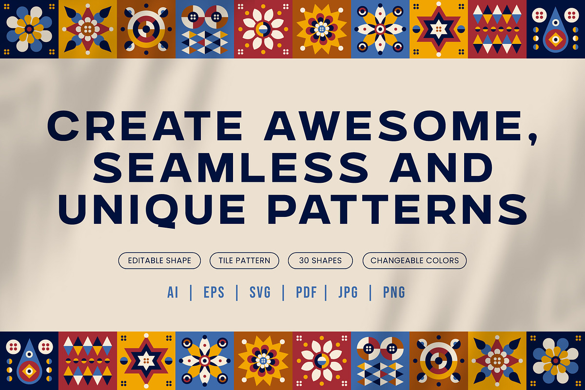 Geometric & Abstract Tile Pattern, a Pattern Graphic by ArinStudio (Photo 6 of 8)