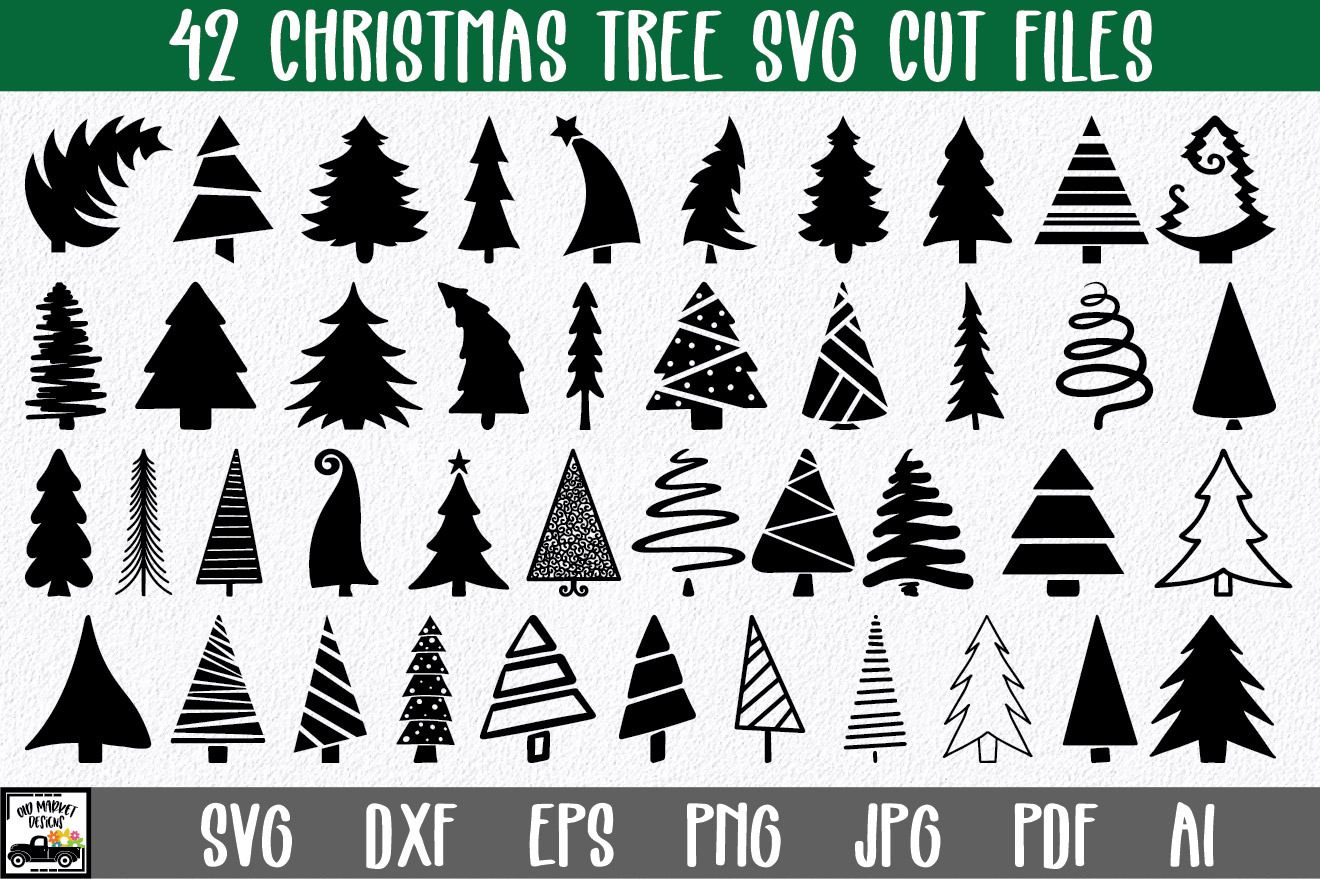 Christmas Trees SVG Cut File Bundle, an Illustration by OldMarket Designs