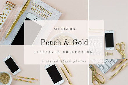 Peach & Gold Styled Photo Bundle, a Business Photo by Fempreneur Styled Stock
