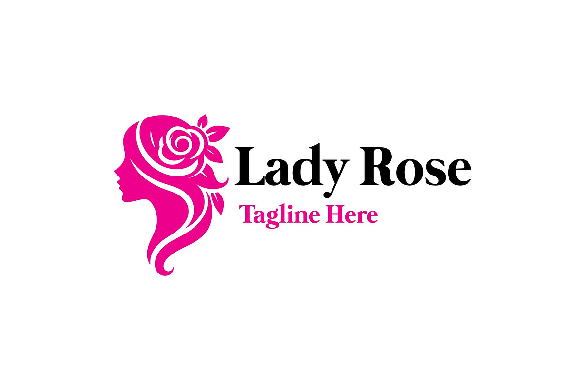 beauty lady with rose logo design, a Branding & Logo Template by funpixel