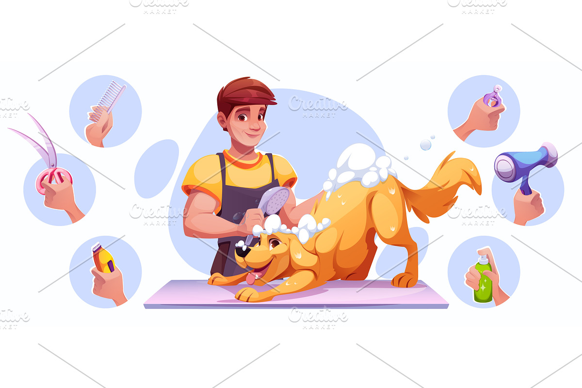 Professional pet grooming, an Animal Illustration by art PVP - market