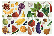 Organic Food Clipart & Branding, a Food Illustration by Illustrations Lazarteva (Thumbnail 3 of 10)