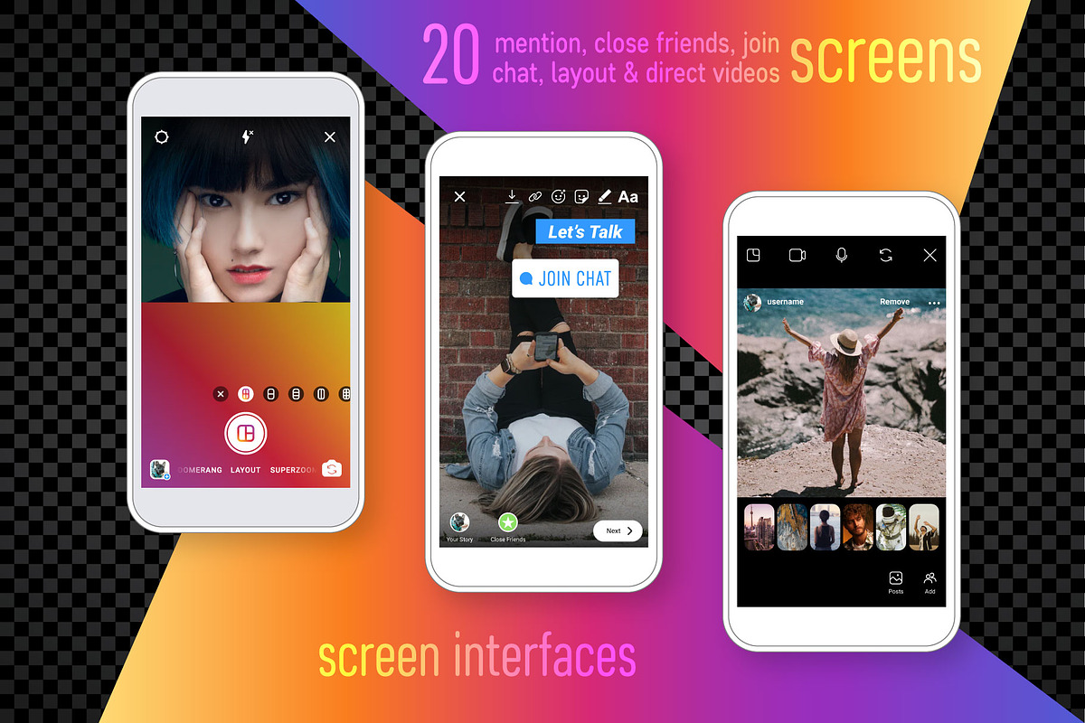 Screens Interfaces Instagram, a Social Media Template by karnofff (Photo 2 of 6)