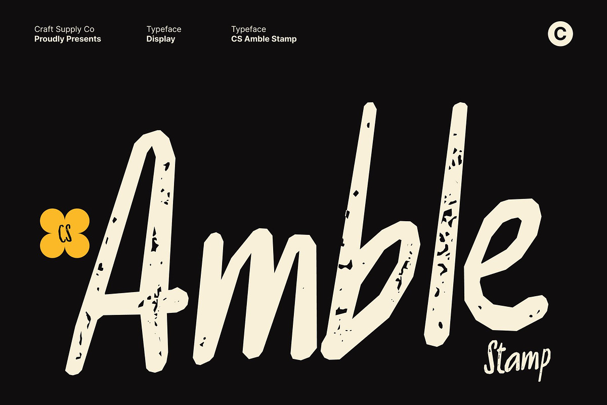 CS Amble Stamp, a Handwritten Font by Craft Supply Co. (Photo 1 of 8)
