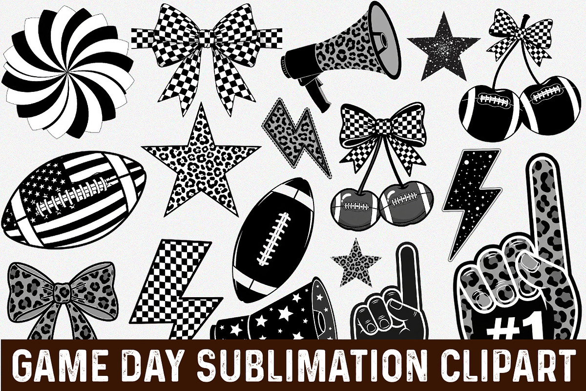 Game Day Sublimation Clipart PNG, an Illustration by SinaCreation (Photo 1 of 7)