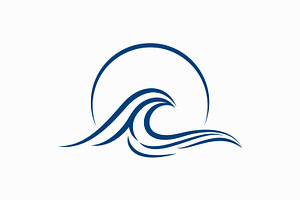 Wave Sun Logo Beach and Surf Brands, a Branding & Logo Template by Signatoro