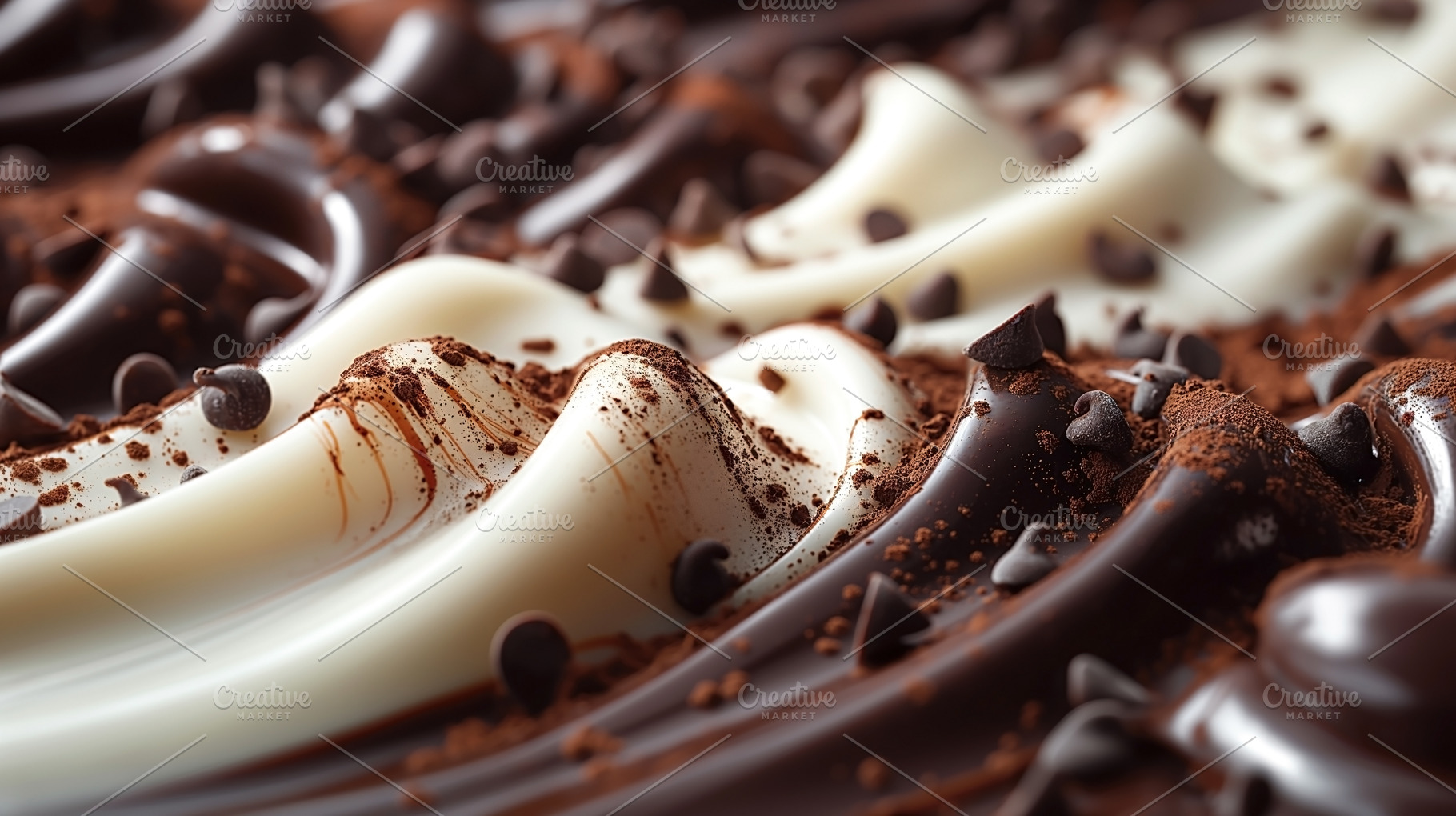 A scrumptious display of smooth chocolate textures in rich dark,, a Food & Drink Photo by ImageMir