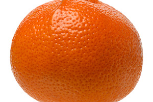 Ripe tangerine in peel on white isolated background, a Food & Drink Photo by ndanko