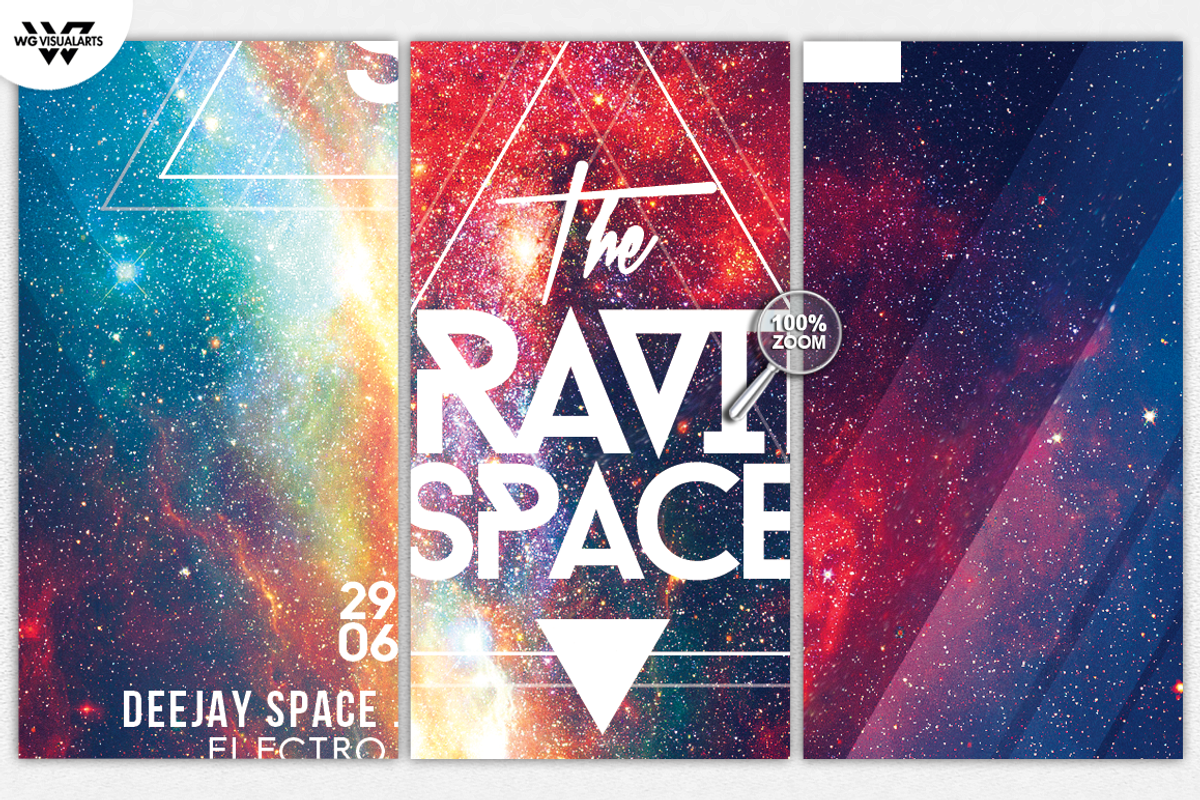 3in1 SPACE Flyer Template, a Flyer Template by WG DESIGN