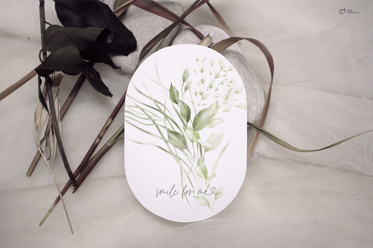 Light green, Greenery watercolor, a Texture Illustration by ollalya (Photo 5 of 17)