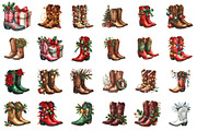 Christmas Cowboy Boots Clipart, an Illustration by SinaCreation (Thumbnail 2 of 7)